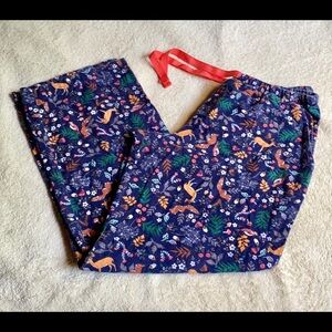 🦊Cuddl Duds Forest Animal Flannel Pants🌟RARE🌟